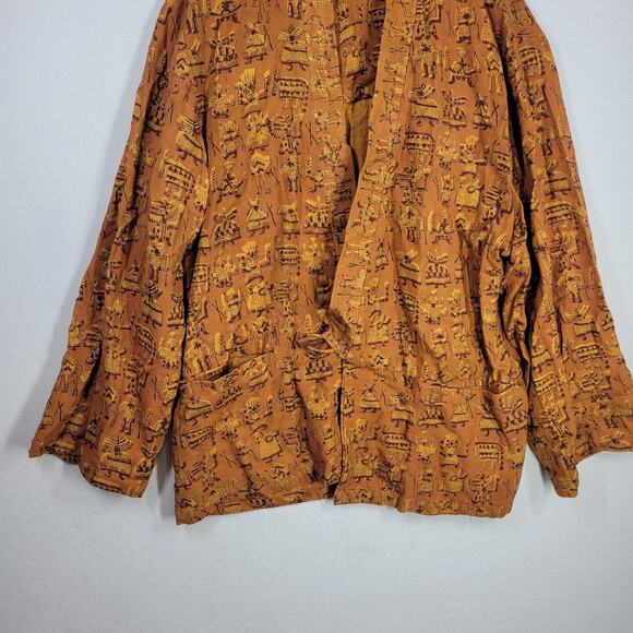 Vtg Chicos Shawl Cardigan Womens Medium Kimono Lagenlook Cottagecore Art To Wear - Picture 4 of 12